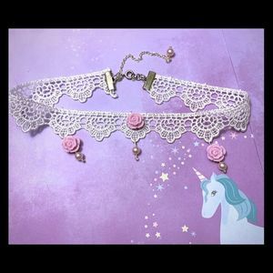 Rin's Unique Boutique - Handmade - White Lace Choker